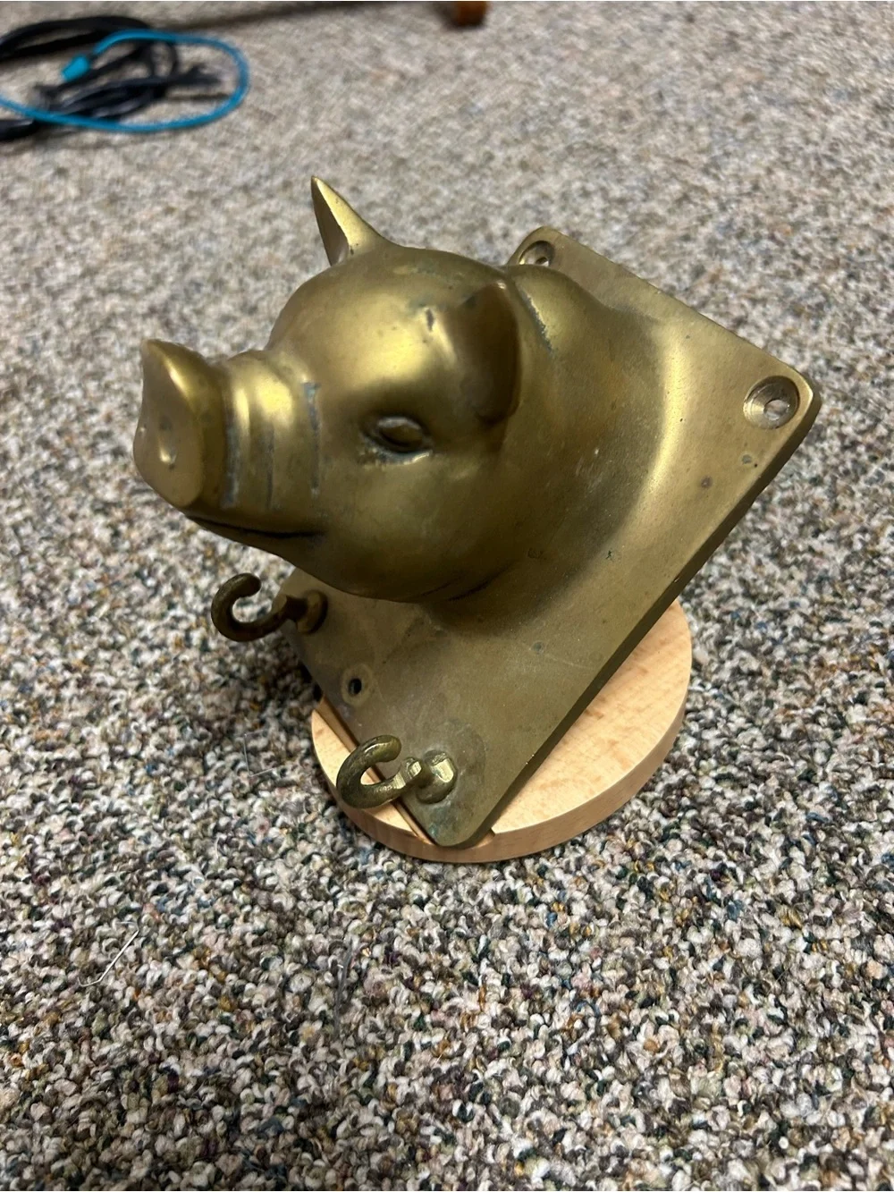Brass Pig Head Wall Hook